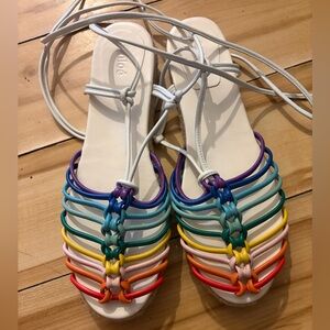 Chloé Jamie Multicolor Strappy raffia Sandals